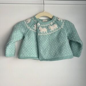 Nanos Sea Blue Wool Blend Cardigan